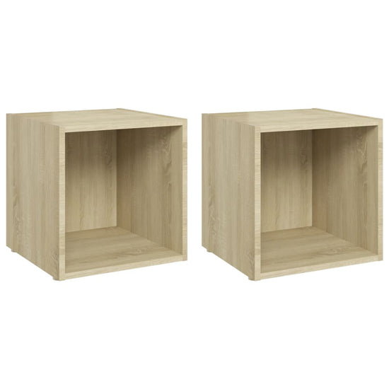 Tv-meubelen 2 st 37x35x37 cm spaanplaat sonoma eikenkleurig MeubelReus
