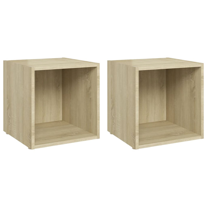 Tv-meubelen 2 st 37x35x37 cm spaanplaat sonoma eikenkleurig MeubelReus