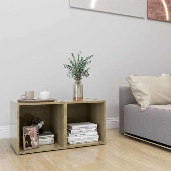 Tv-meubelen 2 st 37x35x37 cm spaanplaat sonoma eikenkleurig MeubelReus