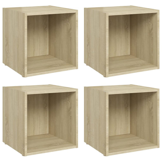 Tv-meubelen 4 st 37x35x37 cm spaanplaat sonoma eikenkleurig MeubelReus