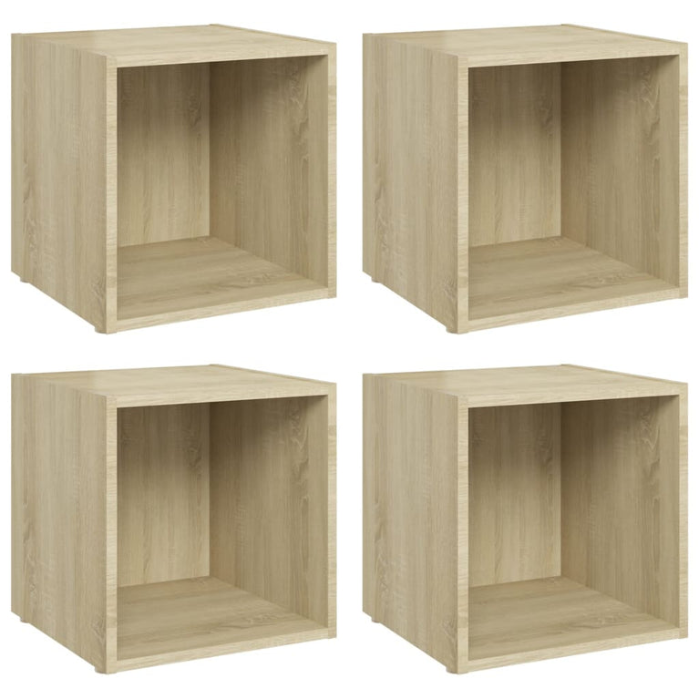 Tv-meubelen 4 st 37x35x37 cm spaanplaat sonoma eikenkleurig MeubelReus