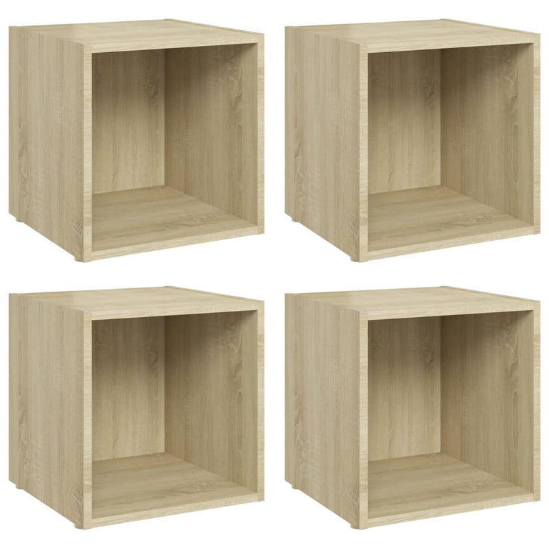 Tv-meubelen 4 st 37x35x37 cm spaanplaat sonoma eikenkleurig MeubelReus