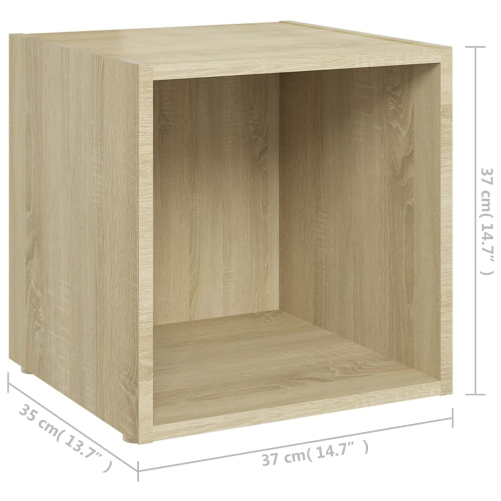 Tv-meubelen 4 st 37x35x37 cm spaanplaat sonoma eikenkleurig MeubelReus