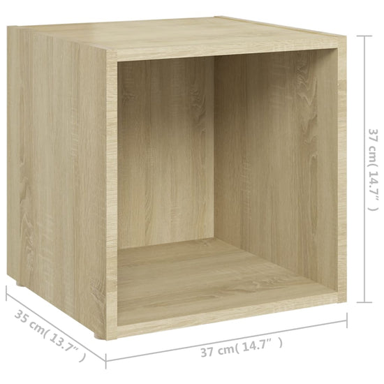 Tv-meubelen 4 st 37x35x37 cm spaanplaat sonoma eikenkleurig MeubelReus
