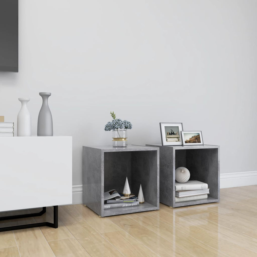 Tv-meubelen 2 st 37x35x37 cm spaanplaat betongrijs MeubelReus