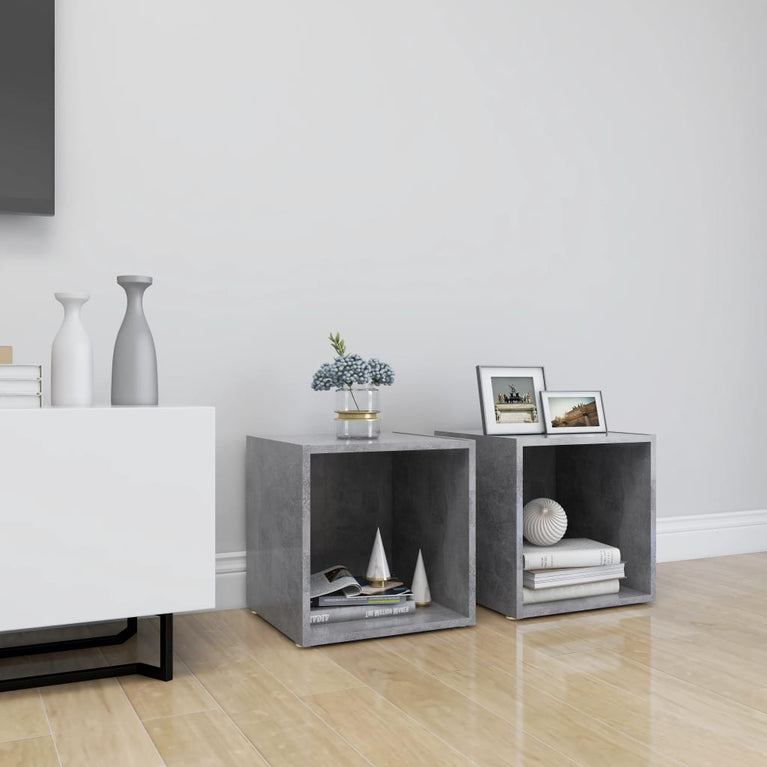 Tv-meubelen 2 st 37x35x37 cm spaanplaat betongrijs MeubelReus