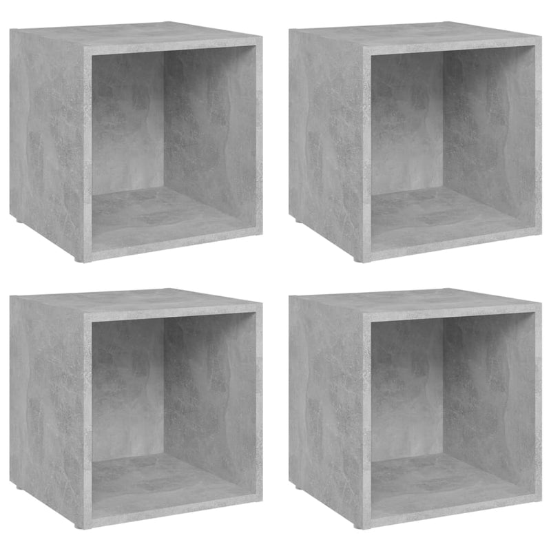 Tv-meubelen 4 st 37x35x37 cm spaanplaat betongrijs MeubelReus