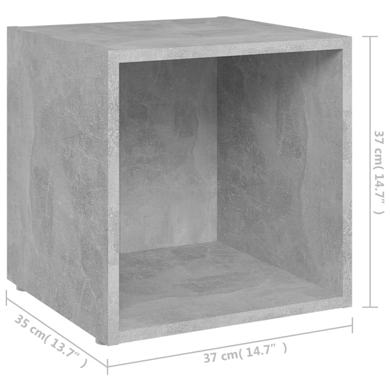 Tv-meubelen 4 st 37x35x37 cm spaanplaat betongrijs MeubelReus
