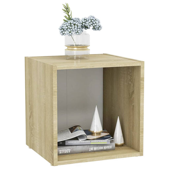 Tv-meubelen 2 st 37x35x37 cm spaanplaat wit sonoma eikenkleurig MeubelReus