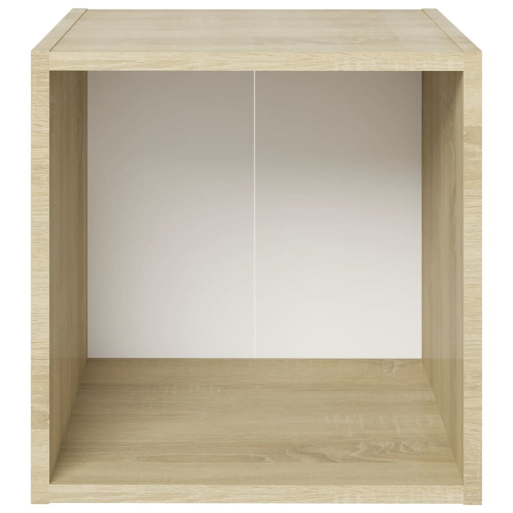 Tv-meubelen 4 st 37x35x37 cm spaanplaat wit sonoma eikenkleurig MeubelReus