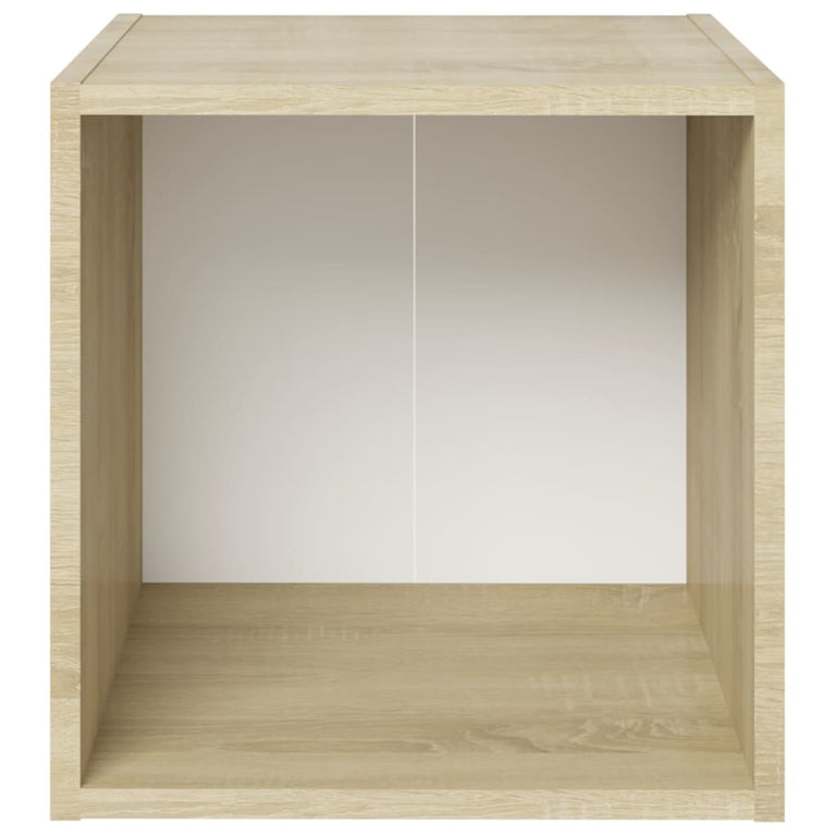 Tv-meubelen 4 st 37x35x37 cm spaanplaat wit sonoma eikenkleurig MeubelReus