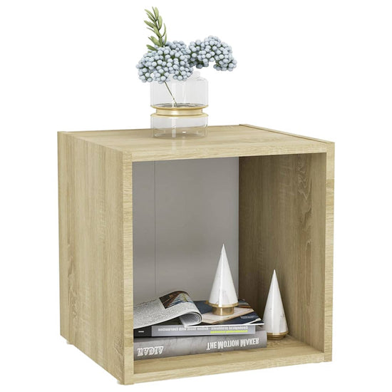 Tv-meubelen 4 st 37x35x37 cm spaanplaat wit sonoma eikenkleurig MeubelReus