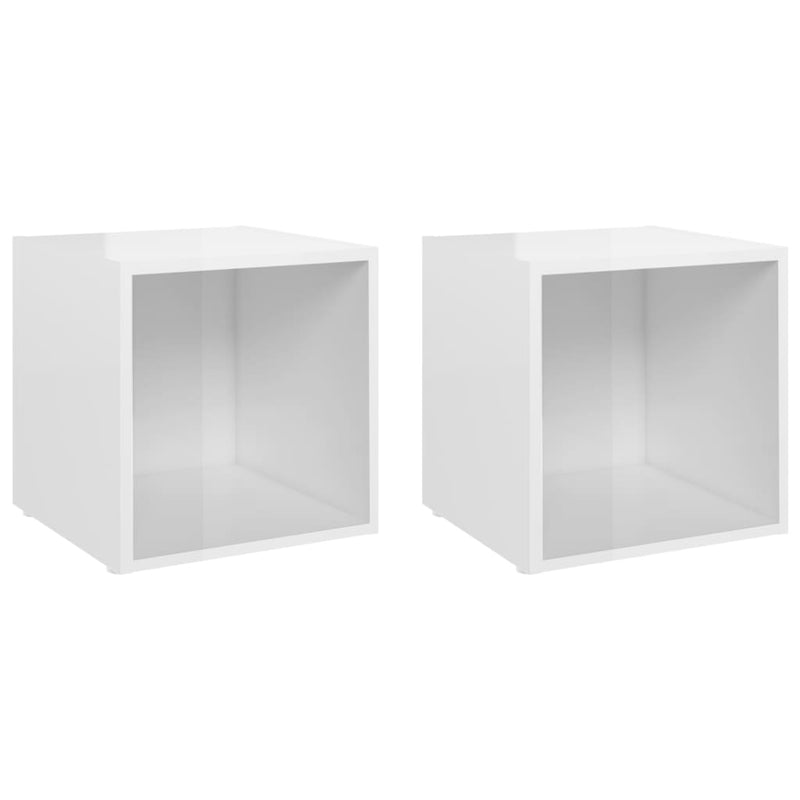 Tv-meubelen 2 st 37x35x37 cm spaanplaat hoogglans wit MeubelReus