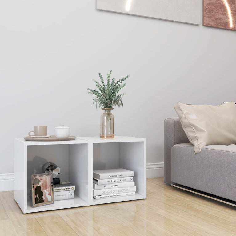Tv-meubelen 2 st 37x35x37 cm spaanplaat hoogglans wit MeubelReus