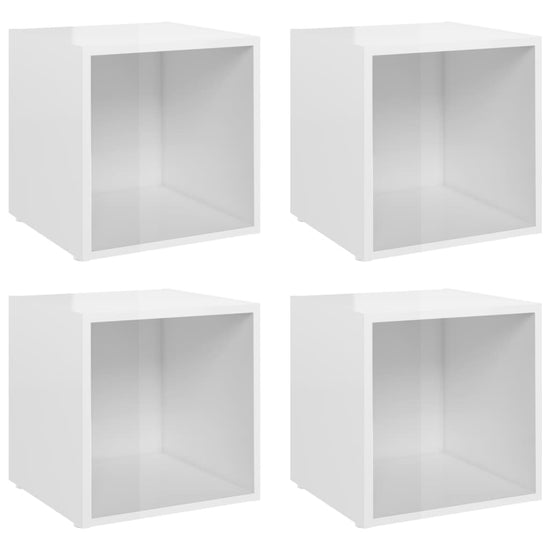 Tv-meubelen 4 st 37x35x37 cm spaanplaat hoogglans wit MeubelReus