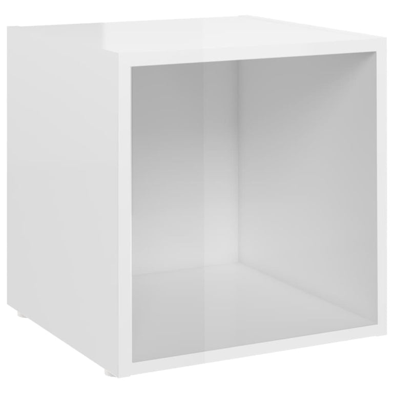 Tv-meubelen 4 st 37x35x37 cm spaanplaat hoogglans wit MeubelReus