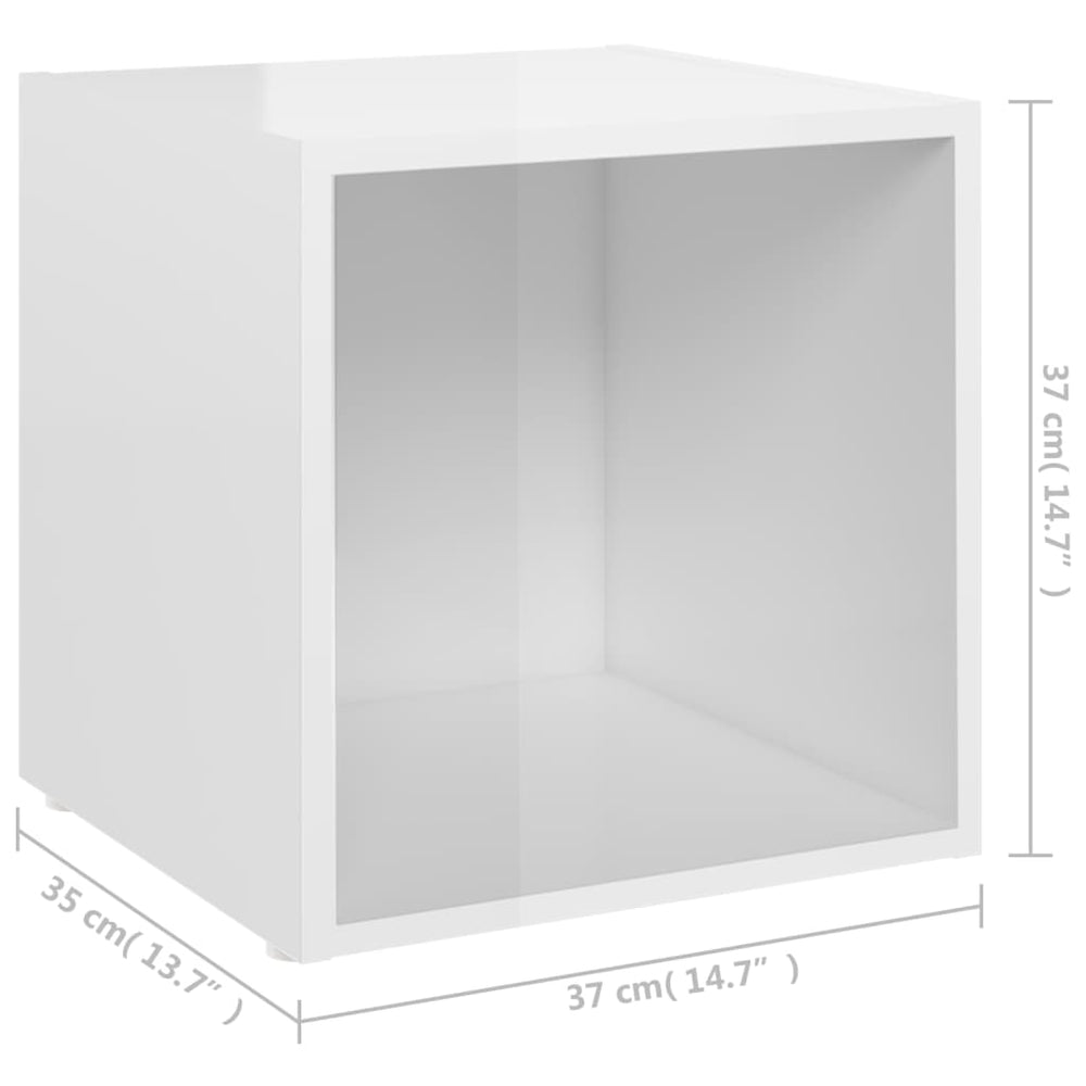 Tv-meubelen 4 st 37x35x37 cm spaanplaat hoogglans wit MeubelReus