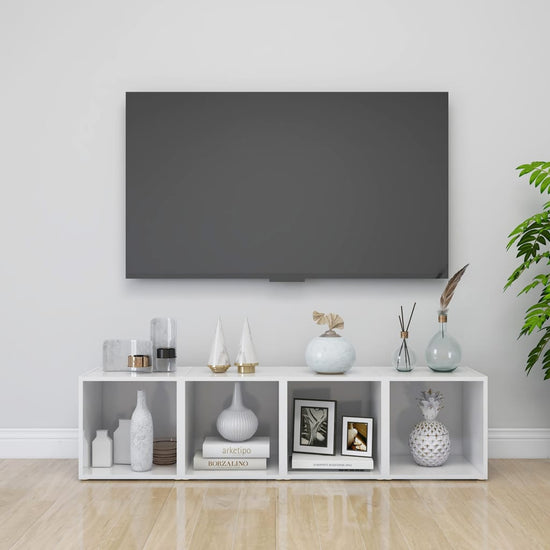 Tv-meubelen 4 st 37x35x37 cm spaanplaat hoogglans wit MeubelReus