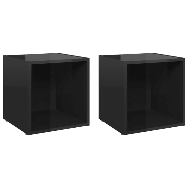 Tv-meubelen 2 st 37x35x37 cm spaanplaat hoogglans zwart MeubelReus