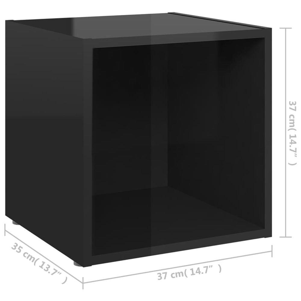 Tv-meubelen 2 st 37x35x37 cm spaanplaat hoogglans zwart MeubelReus