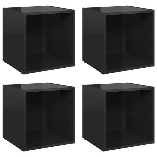 Tv-meubelen 4 st 37x35x37 cm spaanplaat hoogglans zwart MeubelReus