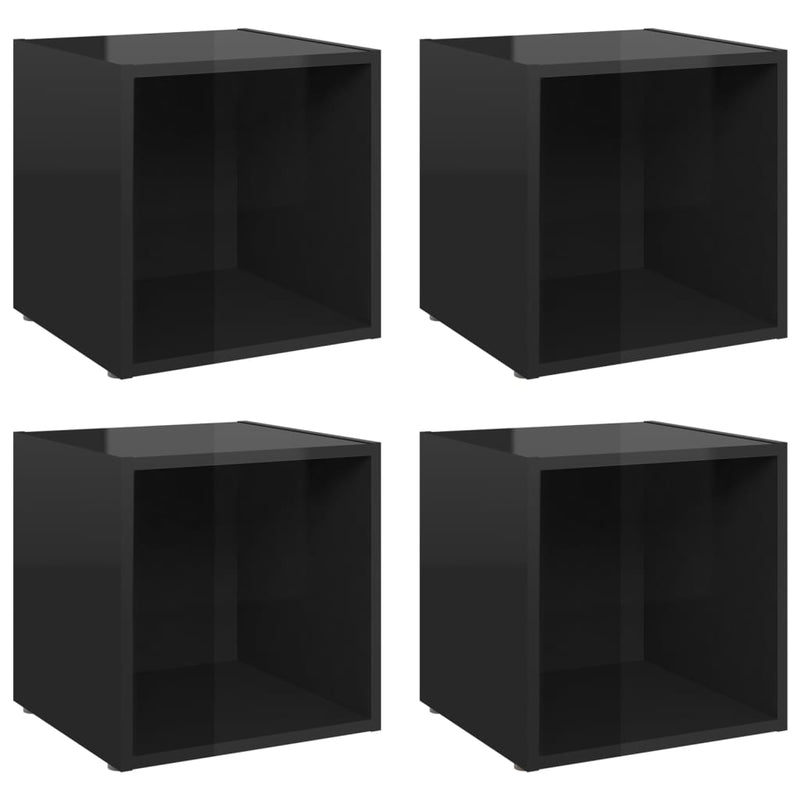 Tv-meubelen 4 st 37x35x37 cm spaanplaat hoogglans zwart MeubelReus