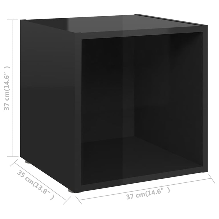 Tv-meubelen 4 st 37x35x37 cm spaanplaat hoogglans zwart MeubelReus