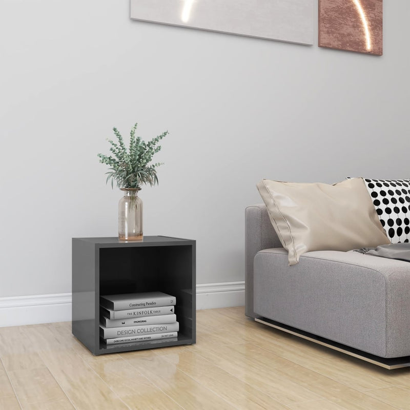 Tv-meubel 37x35x37 cm spaanplaat hoogglans grijs MeubelReus