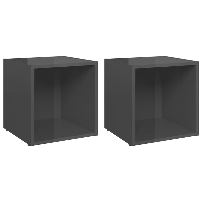 Tv-meubelen 2 st 37x35x37 cm spaanplaat hoogglans grijs MeubelReus