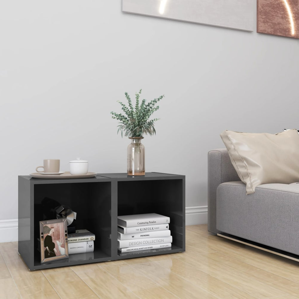 Tv-meubelen 2 st 37x35x37 cm spaanplaat hoogglans grijs MeubelReus