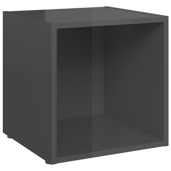 Tv-meubelen 4 st 37x35x37 cm spaanplaat hoogglans grijs MeubelReus