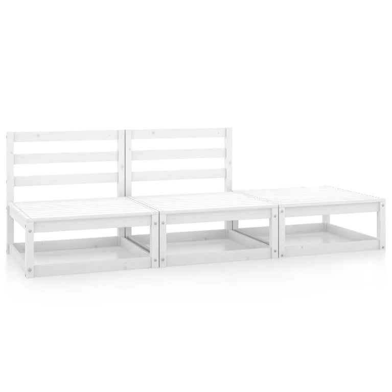 3-delige Loungeset massief grenenhout wit MeubelReus