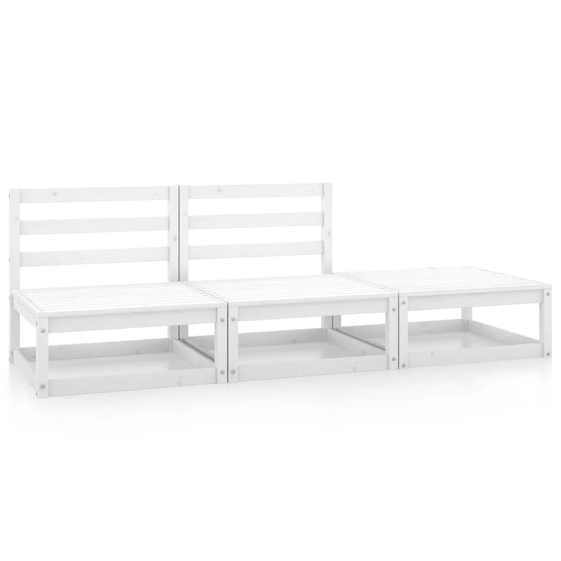 3-delige Loungeset massief grenenhout wit MeubelReus