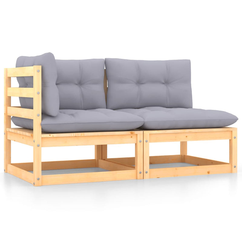 2-delige Loungeset met kussens massief grenenhout MeubelReus