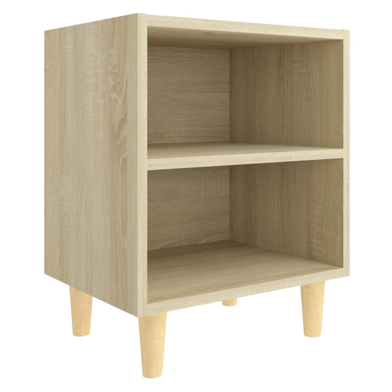 Nachtkastje met houten poten 40x30x50 cm sonoma eikenkleurig MeubelReus