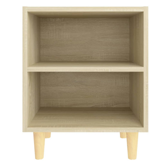 Nachtkastjes 2 st met houten poten 40x30x50 cm sonoma eiken MeubelReus