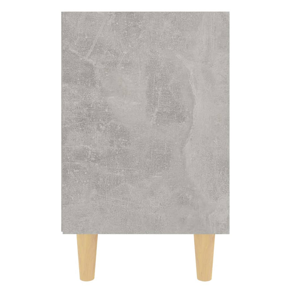 Nachtkastje met massief houten poten 40x30x50 cm betongrijs MeubelReus