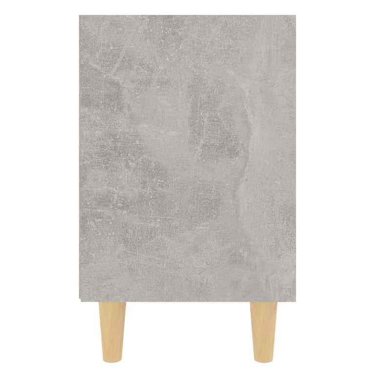 Nachtkastje met massief houten poten 40x30x50 cm betongrijs MeubelReus