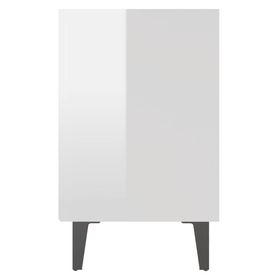 Nachtkastjes 2 st met metalen poten 40x30x50 cm hoogglans wit MeubelReus