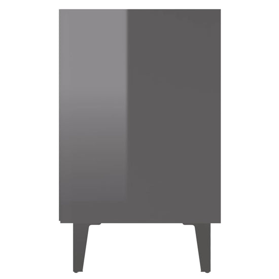 Nachtkastjes 2 st met metalen poten 40x30x50 cm hoogglans grijs MeubelReus