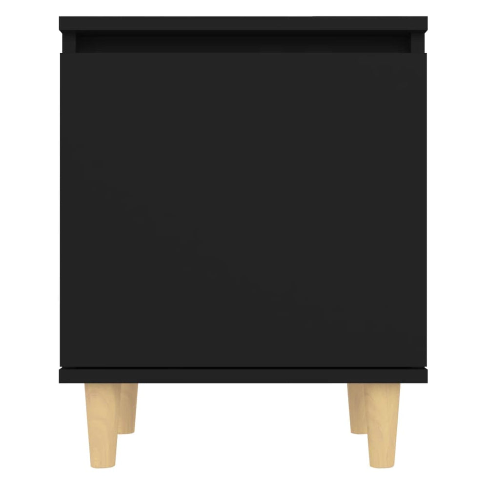 Nachtkastje met massief houten poten 40x30x50 cm zwart MeubelReus