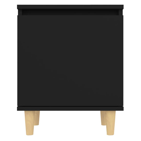 Nachtkastje met massief houten poten 40x30x50 cm zwart MeubelReus