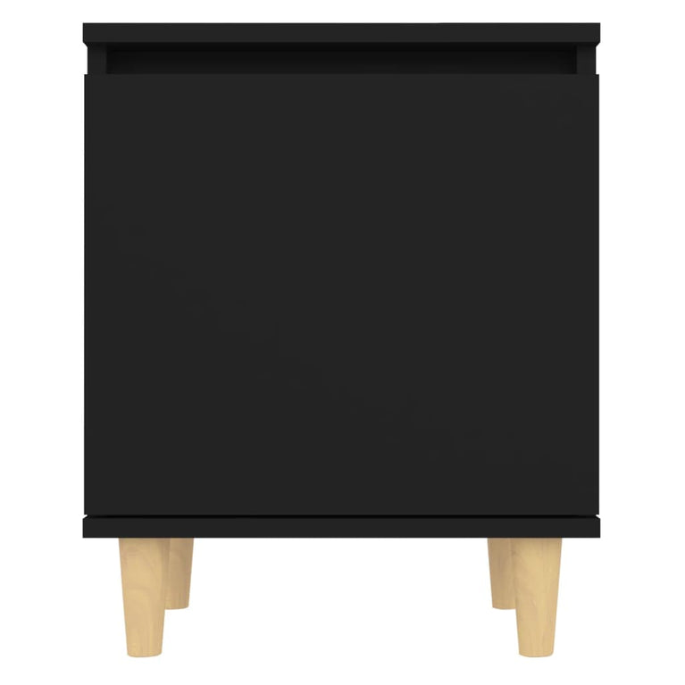 Nachtkastje met massief houten poten 40x30x50 cm zwart MeubelReus