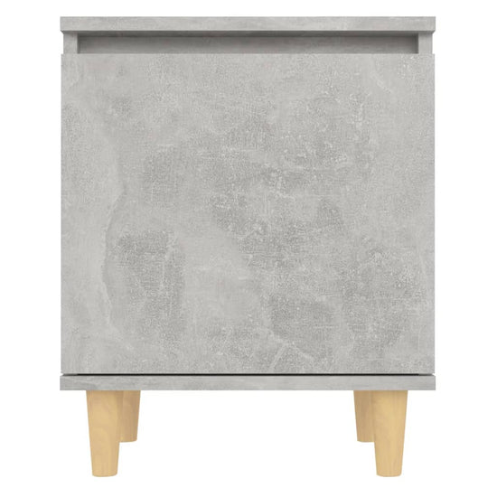 Nachtkastje met massief houten poten 40x30x50 cm betongrijs MeubelReus
