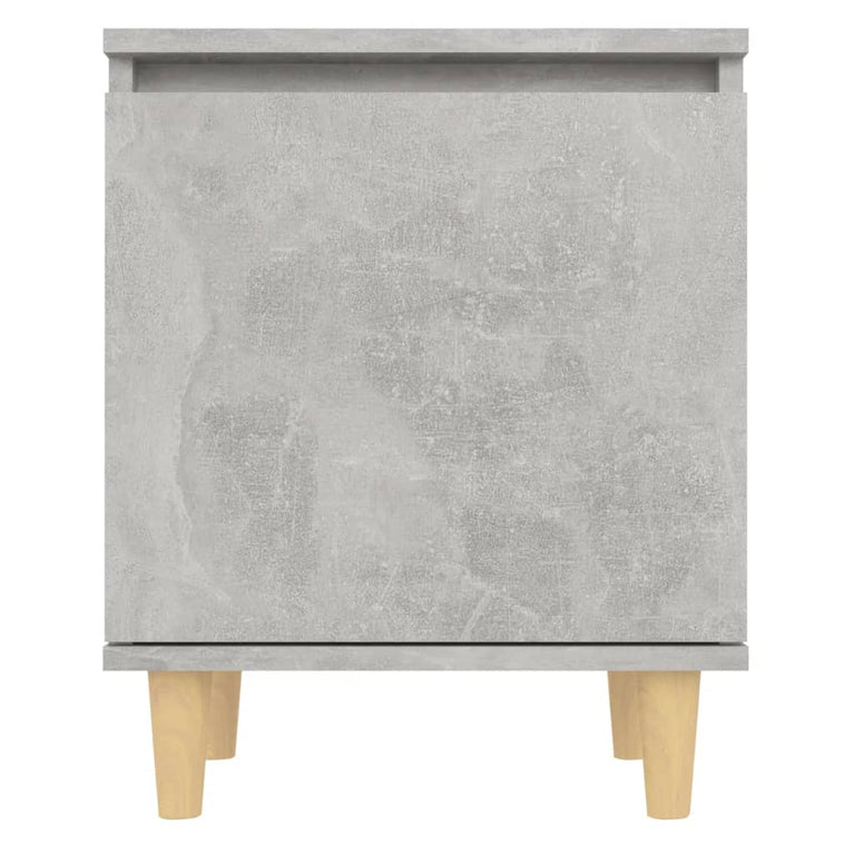 Nachtkastje met massief houten poten 40x30x50 cm betongrijs MeubelReus
