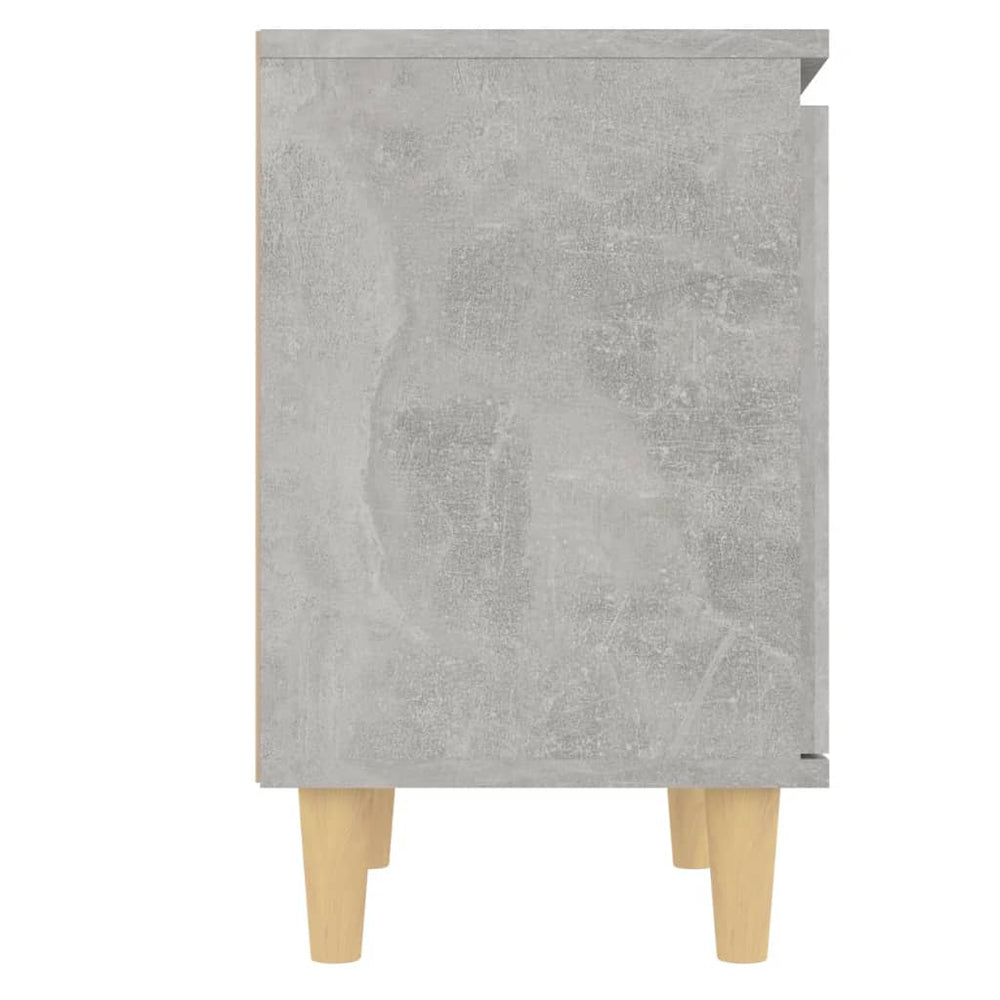 Nachtkastje met massief houten poten 40x30x50 cm betongrijs MeubelReus