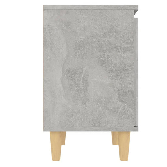 Nachtkastje met massief houten poten 40x30x50 cm betongrijs MeubelReus