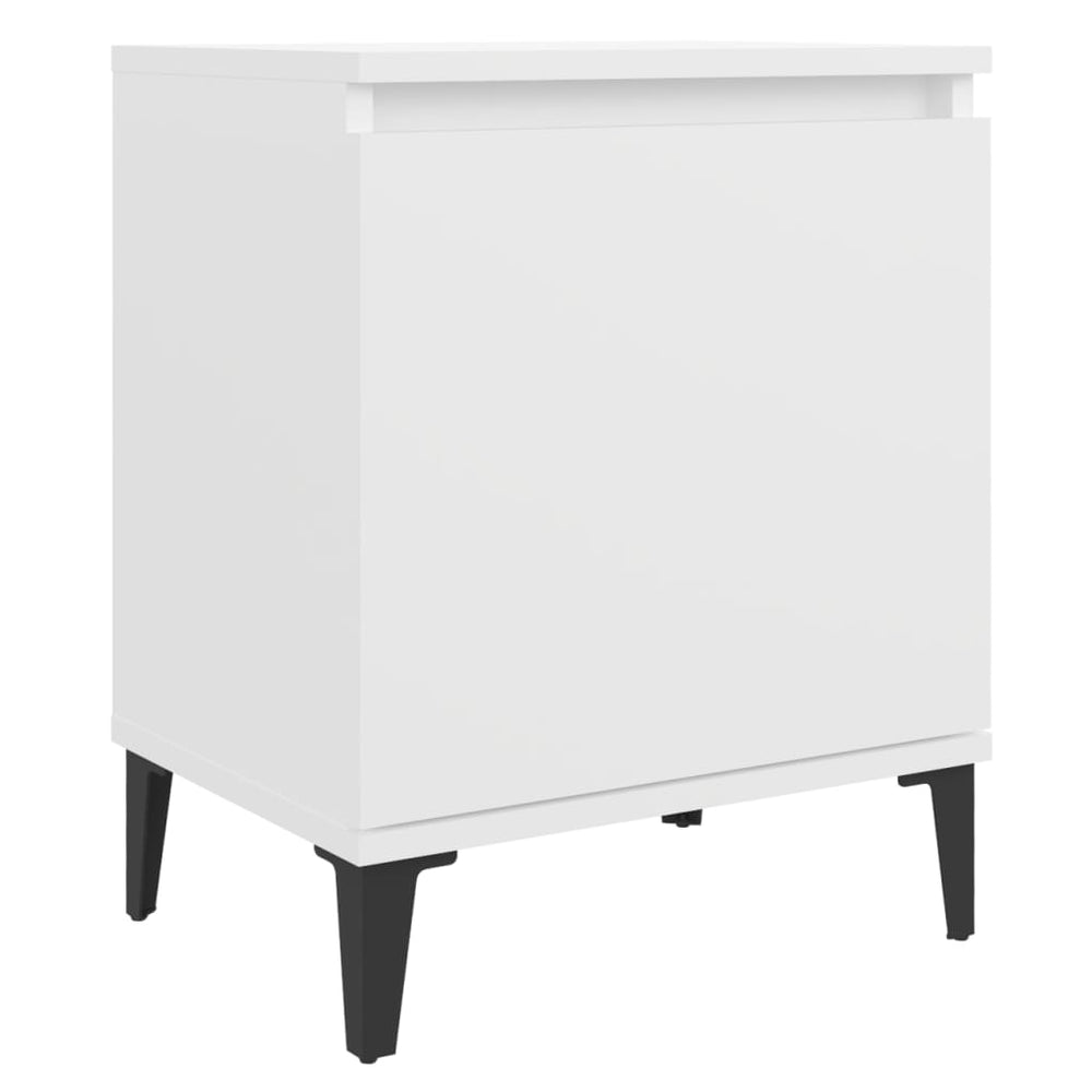 Nachtkastjes 2 st met metalen poten 40x30x50 cm wit MeubelReus