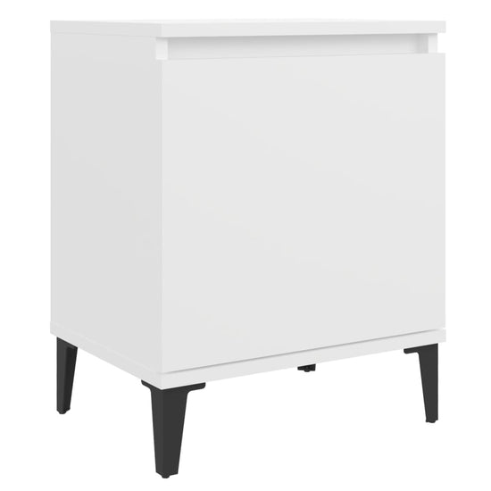 Nachtkastjes 2 st met metalen poten 40x30x50 cm wit MeubelReus