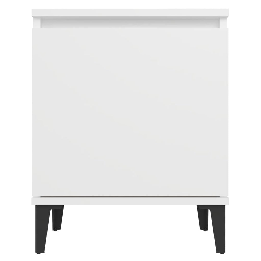 Nachtkastjes 2 st met metalen poten 40x30x50 cm wit MeubelReus